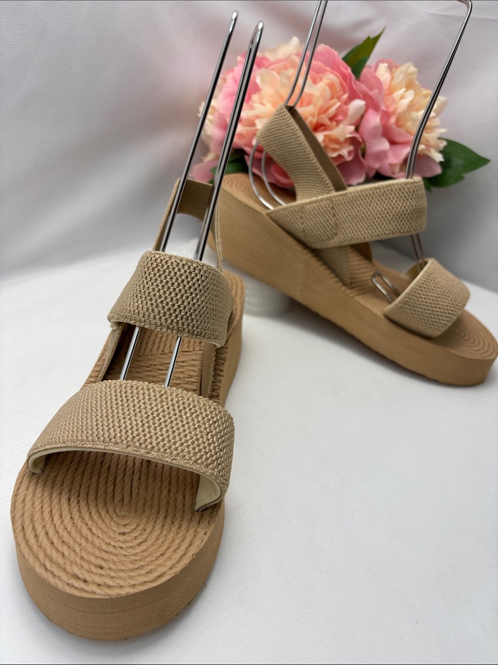 Fashion Women’s 40 Beige Wedge Sandals - Comfortable Summer Platform #420